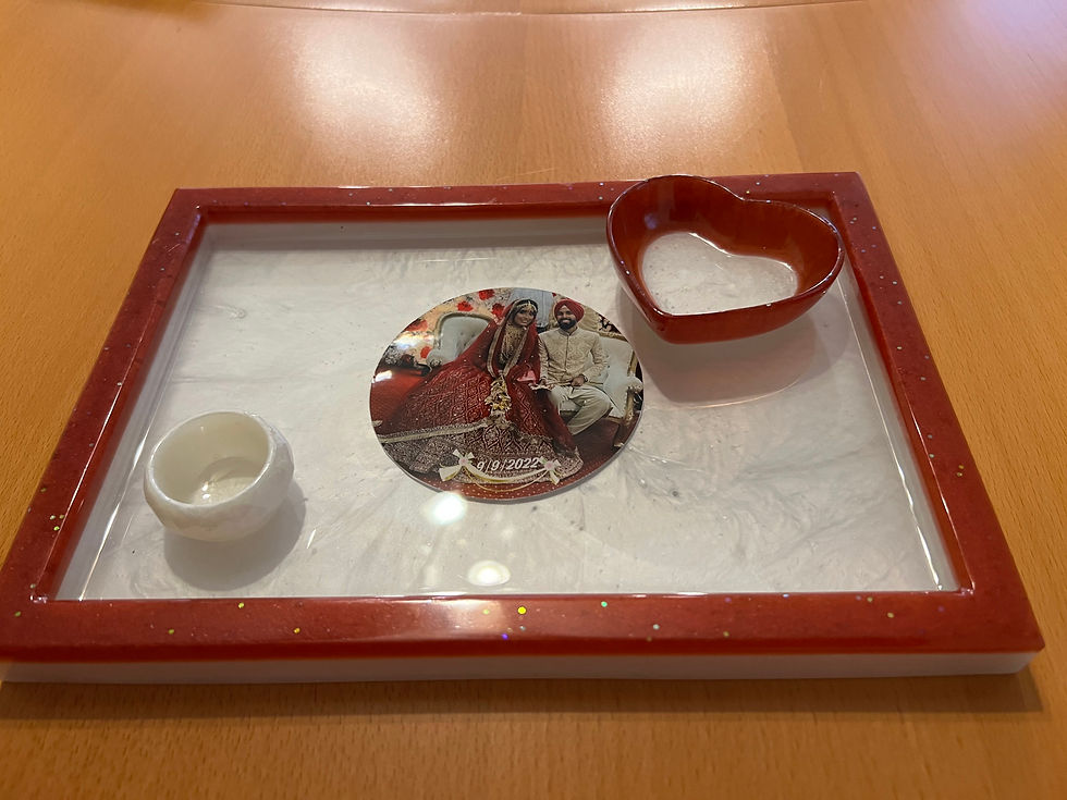 Custom order hand made wedding tray set.