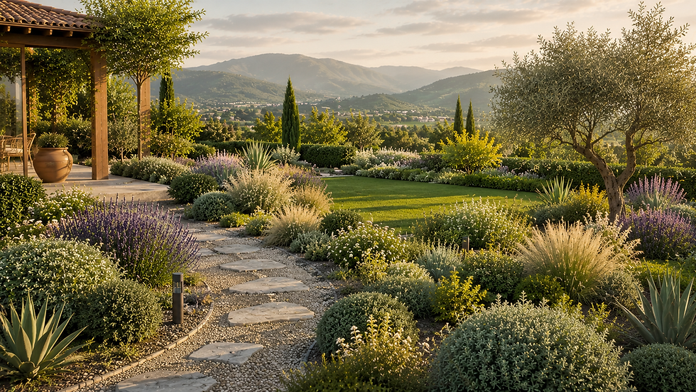 giardino a basso consumo d'acqua progettato nella pedemontana vicentina