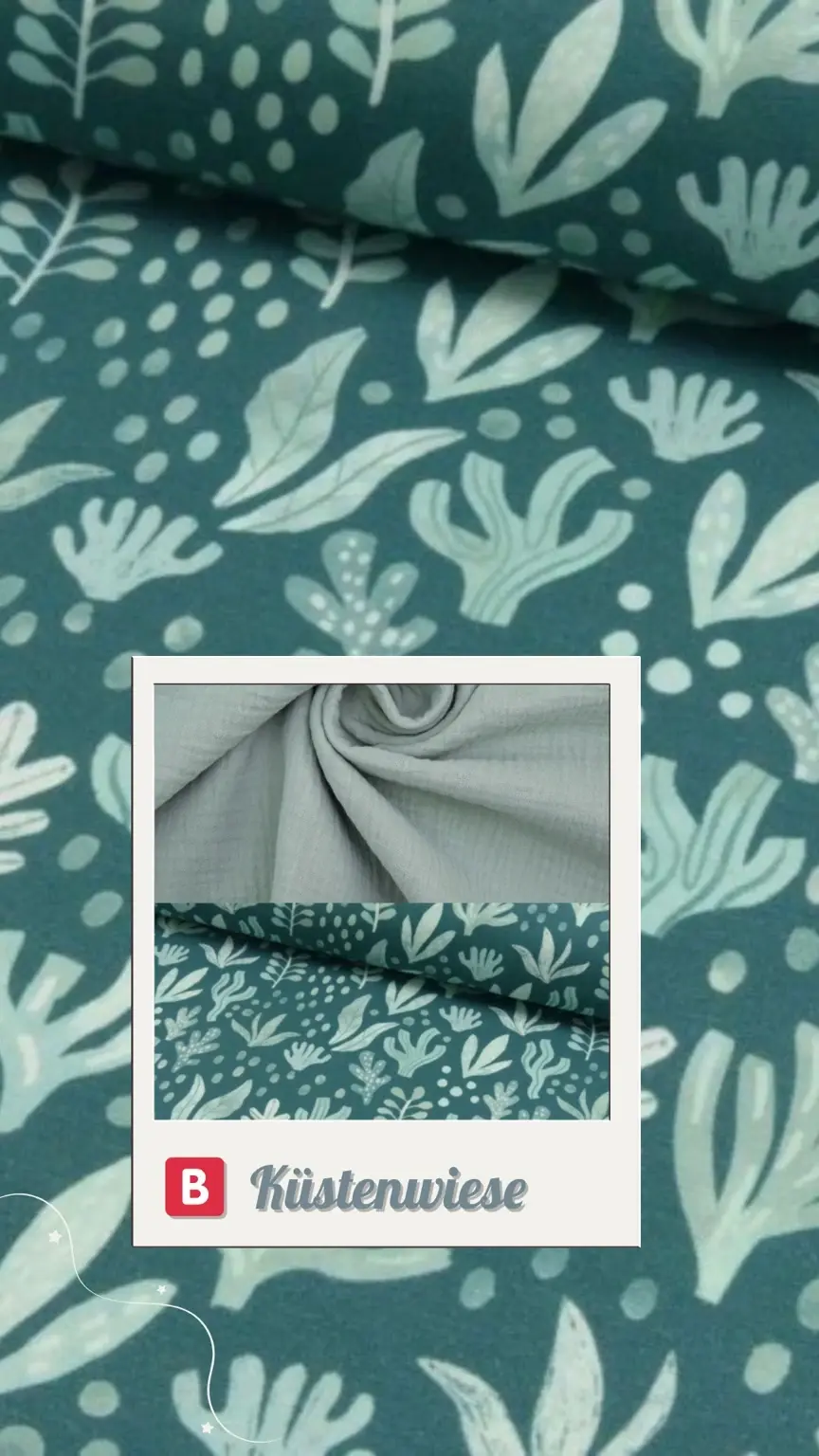 Miniaturbild: Sitzendes Baby im Set Küstenwiese, weiche Musselinhose und Jersey Shirt sorgen für Komfort, hautfreundlich und ideal für den