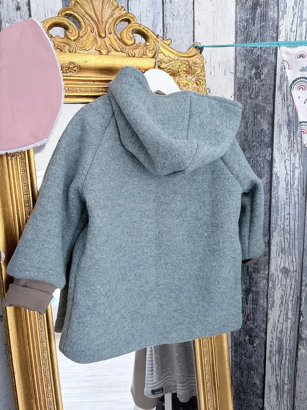 Miniaturbild: Innenfutter Dino Muster Kinderjacke aus Baumwolle, weiches Jersey Futter in Walkjacke mint