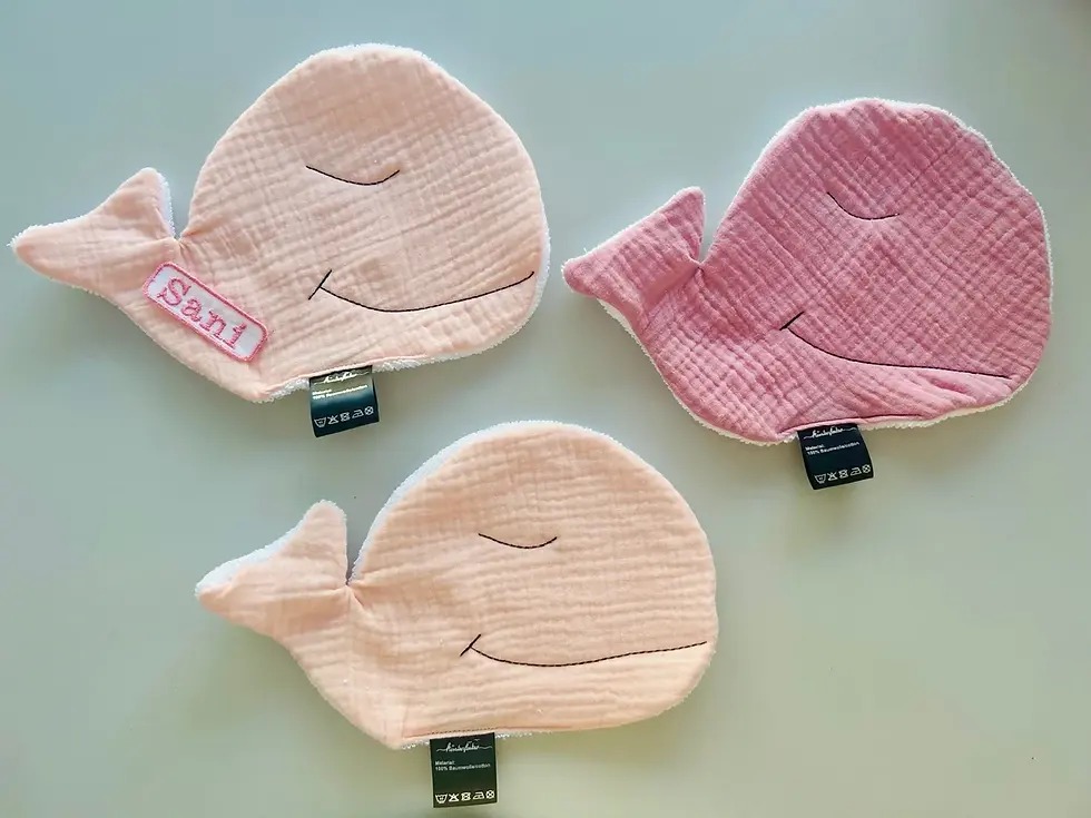 Miniaturbild: Bio-Waschlappen für Babys – zartes Rosa-Beere, OEKO-TEX Standard, handmade in Hamburg.