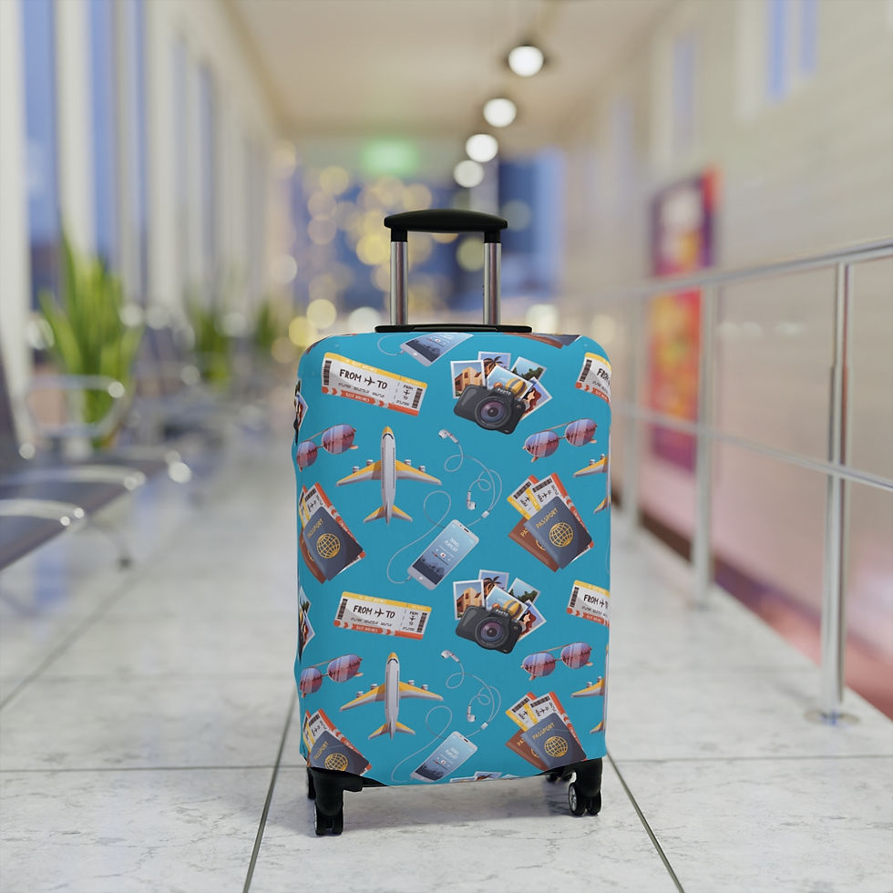 Thumbnail: Travel is Life Turquoise Luggage Cover