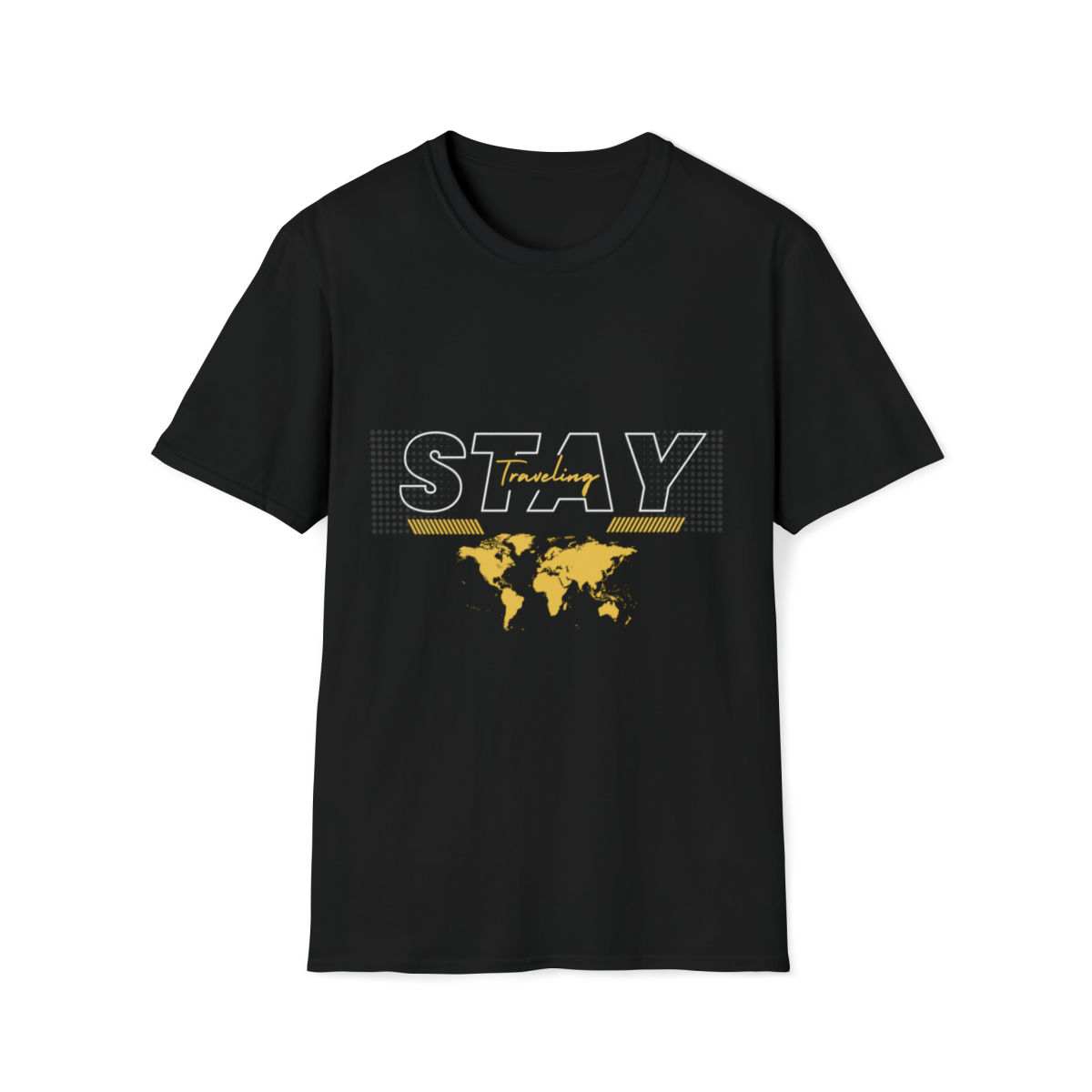 Unisex Softstyle Stay Traveling T-Shirt - Black