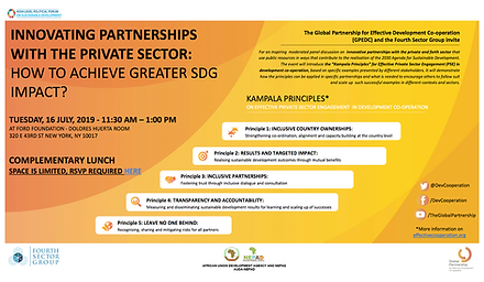 Innovating Partnerships with the Private Sector: How to Achieve Greater SDG Impact? 