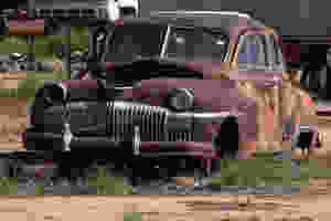 Rusted old sedan