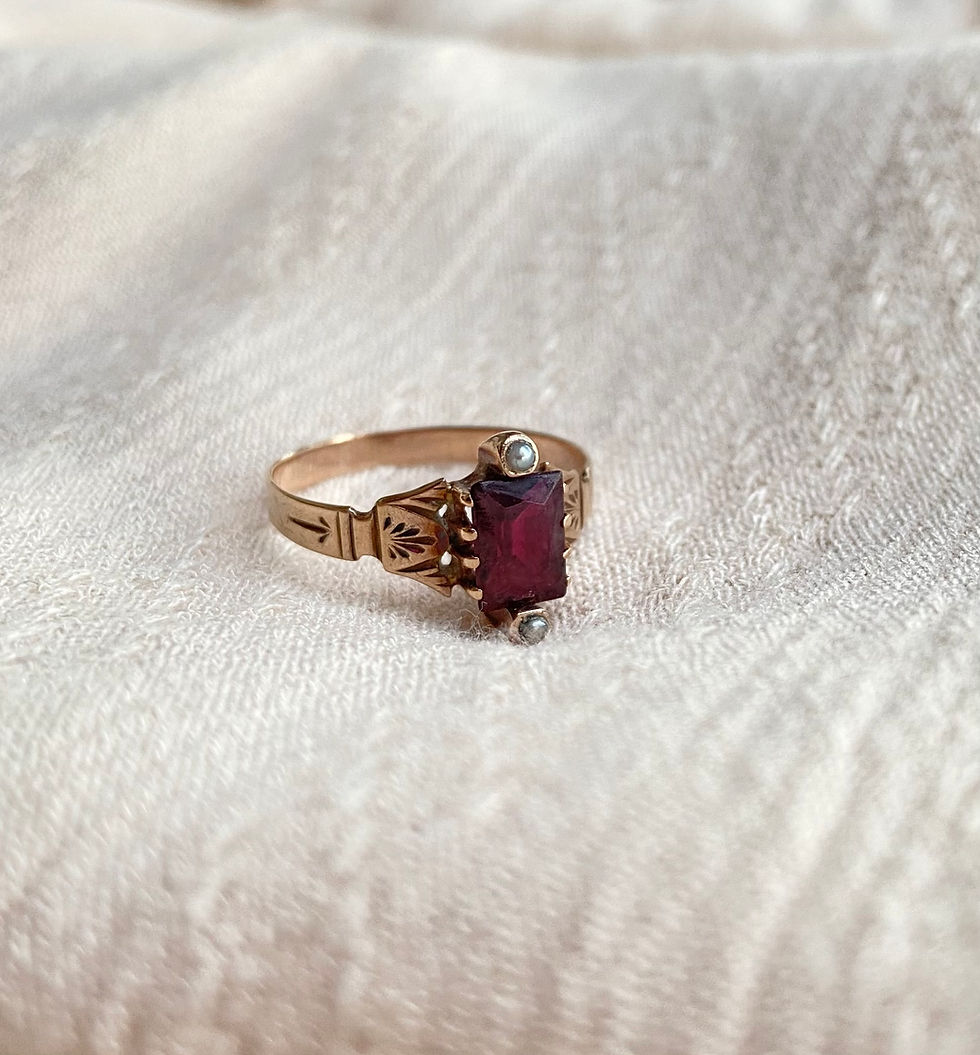 Thumbnail: antique garnet ring