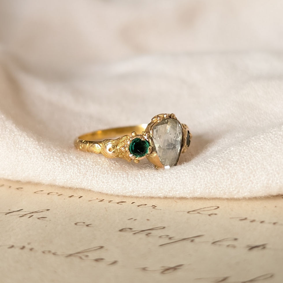 Thumbnail: Regency Diamond & Emerald Ring