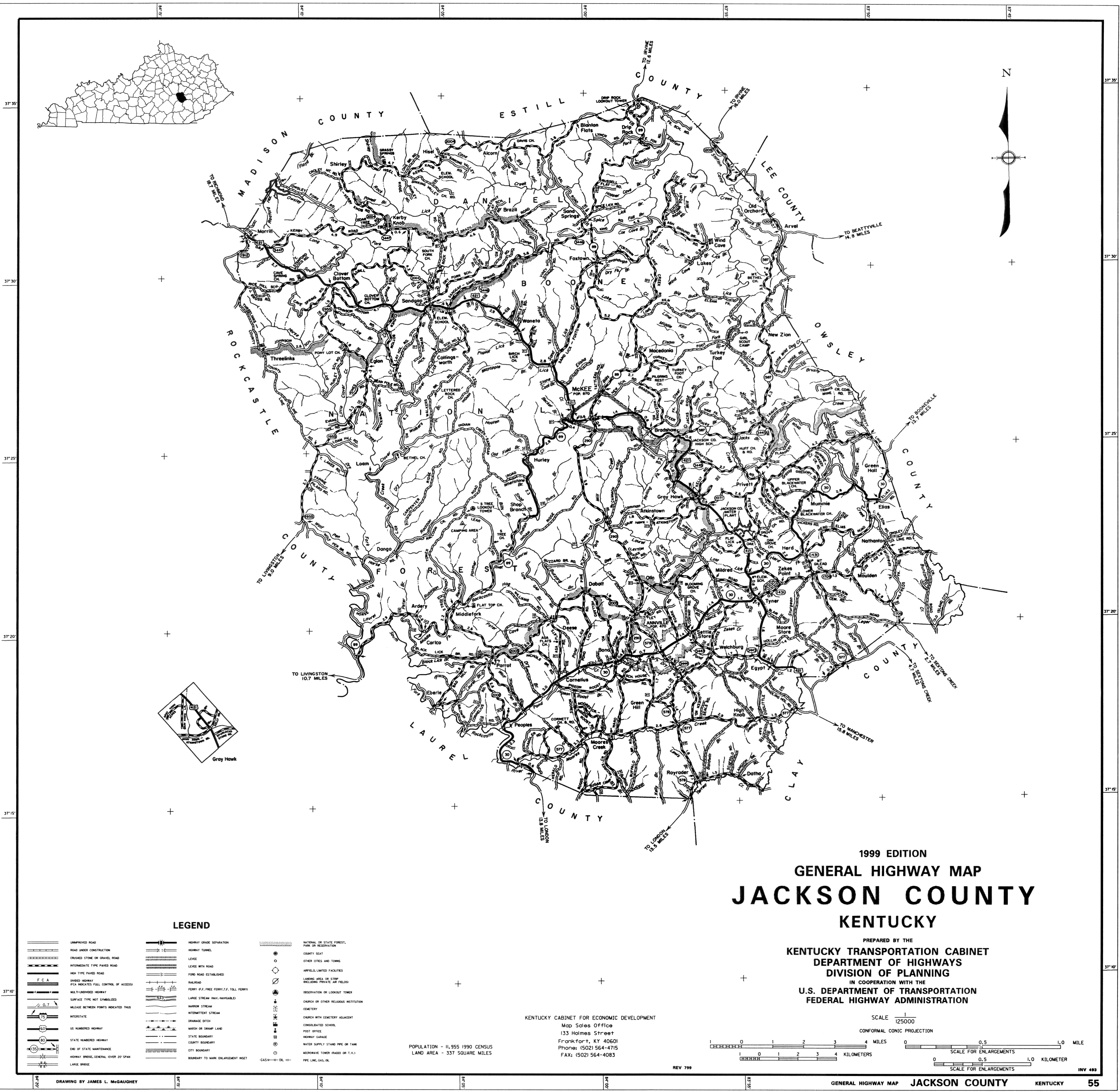 Jackson County, Kentucky Map