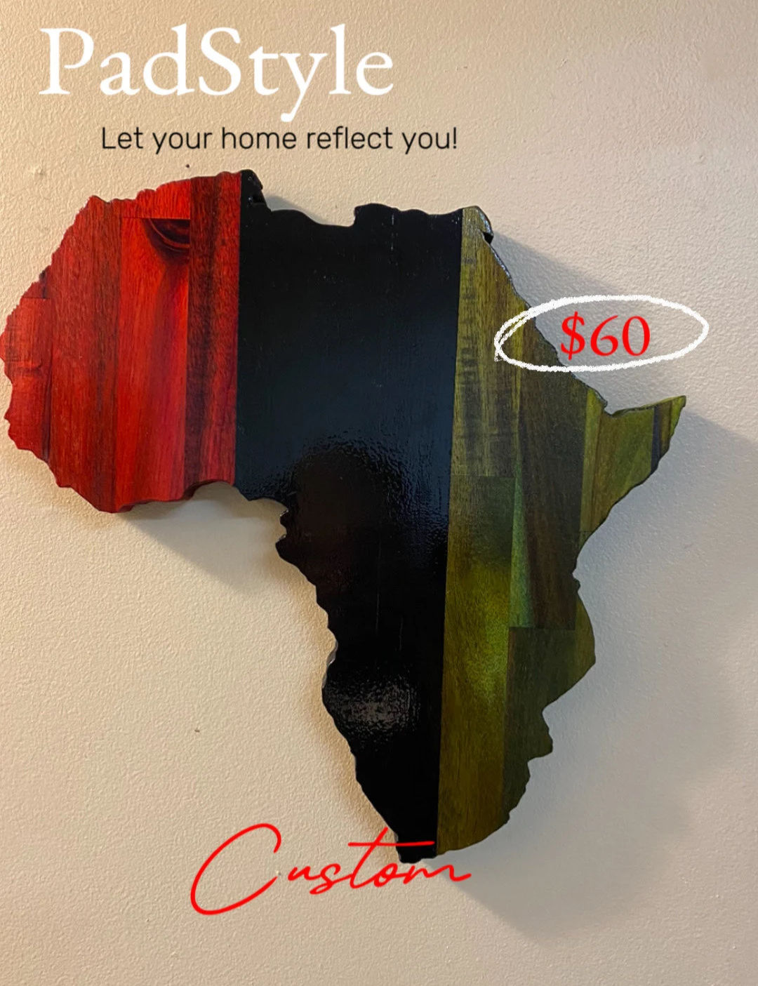 Africa Wall Plaque|Wood Decor|Wood Art| African Art| Map of Africa