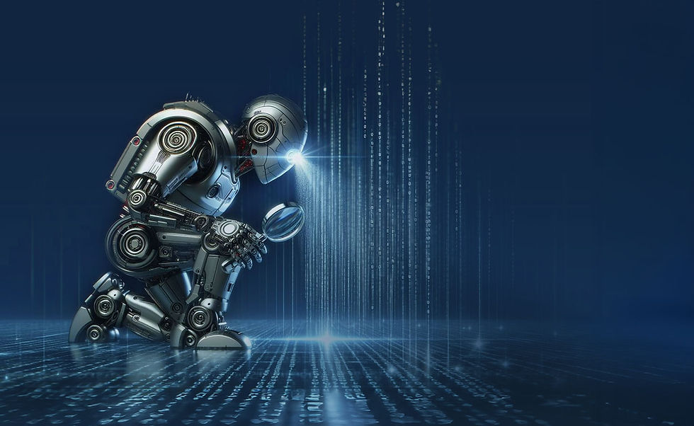 AI robot inspects data