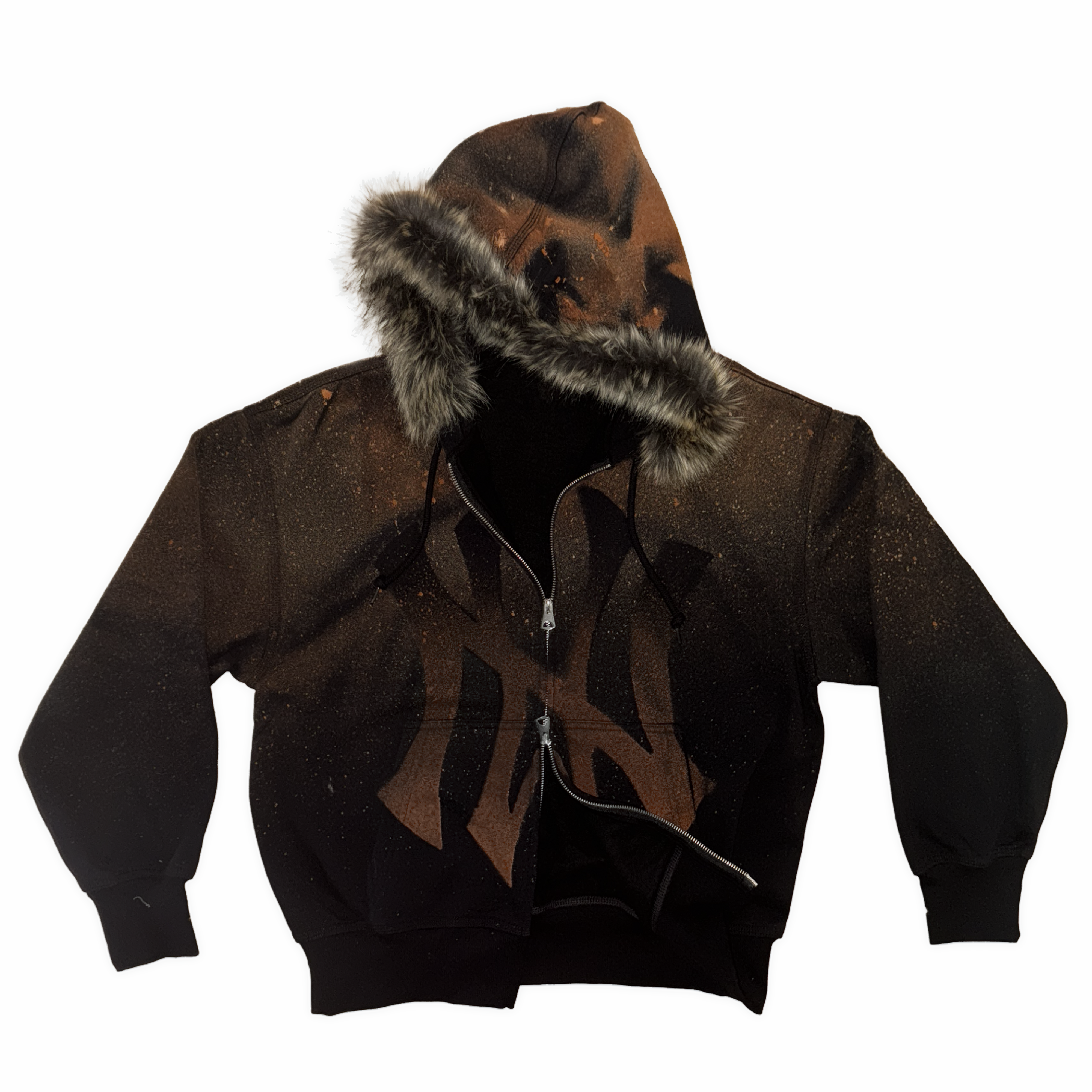 Fur Black Rust Hoodie