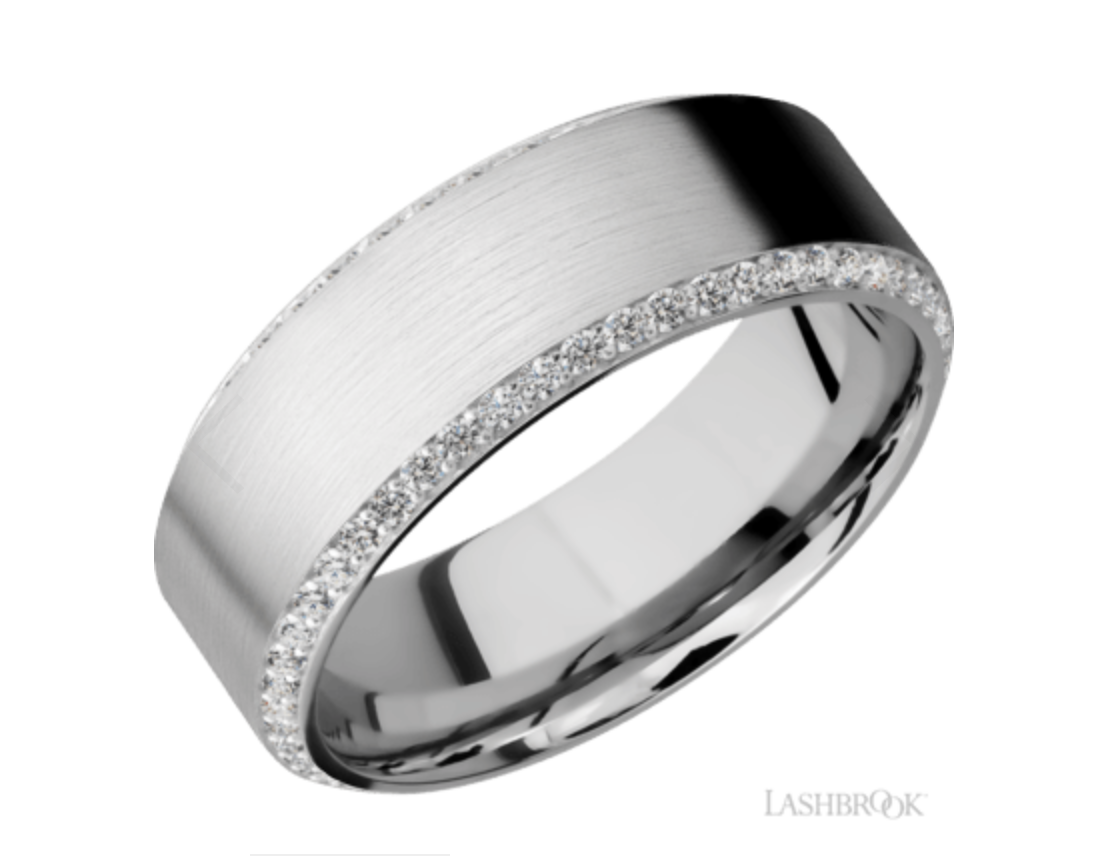 14K White Gold Diamond Band