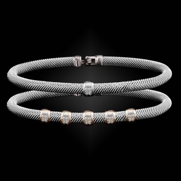 Sterling Silver Lab Grown Bangle Bracelet