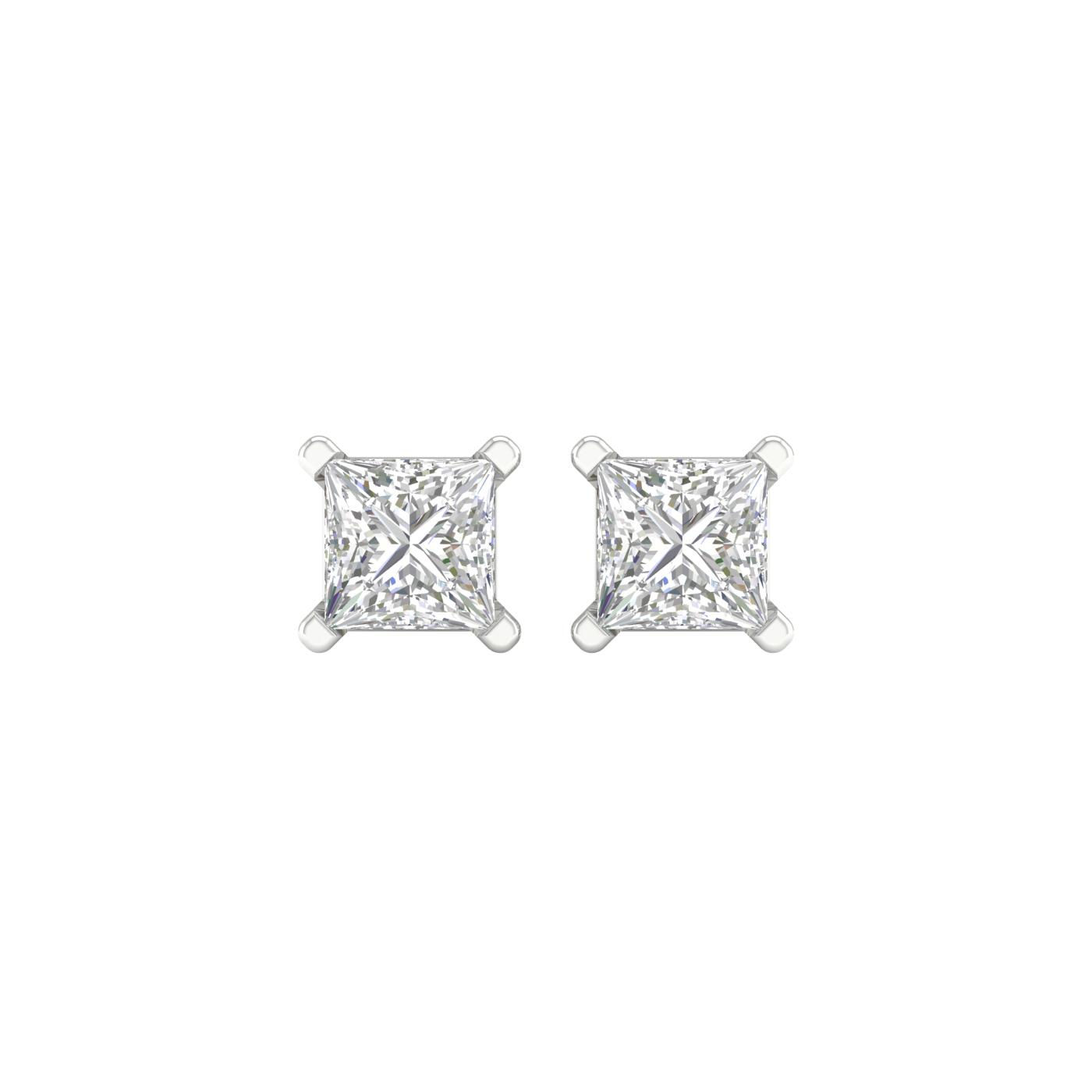 CRAFT 14KW Labgrown Diamond Princess Cut Stud Earrings 1.61tdw GH/VS LES01625