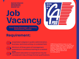 Job Opportunity: One-Stop Manager Needed at Conway Workforce Center