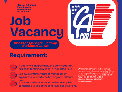 Job Opportunity: One-Stop Manager Needed at Conway Workforce Center
