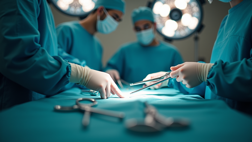 Eye-level view of a paediatric orthopaedic surgical setup with instruments