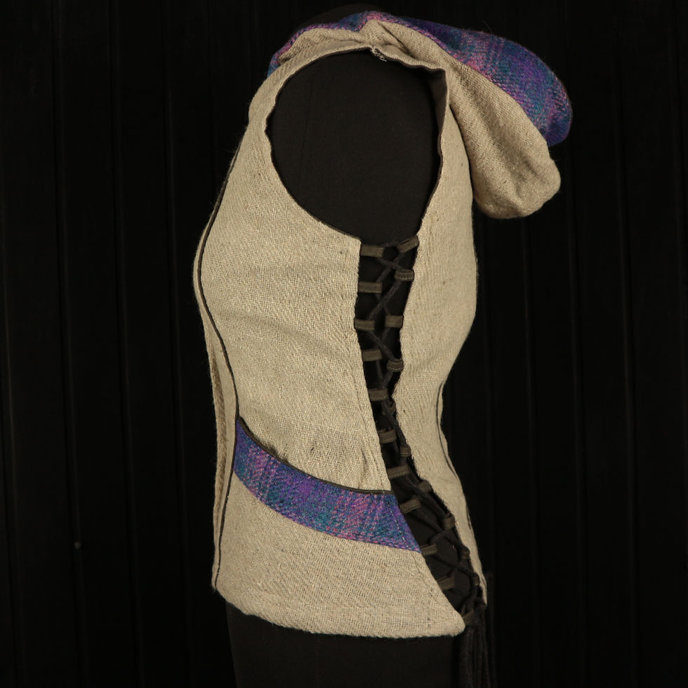 Miniature : ARRAN Harris Tweed Hooded Corset Waistcoat