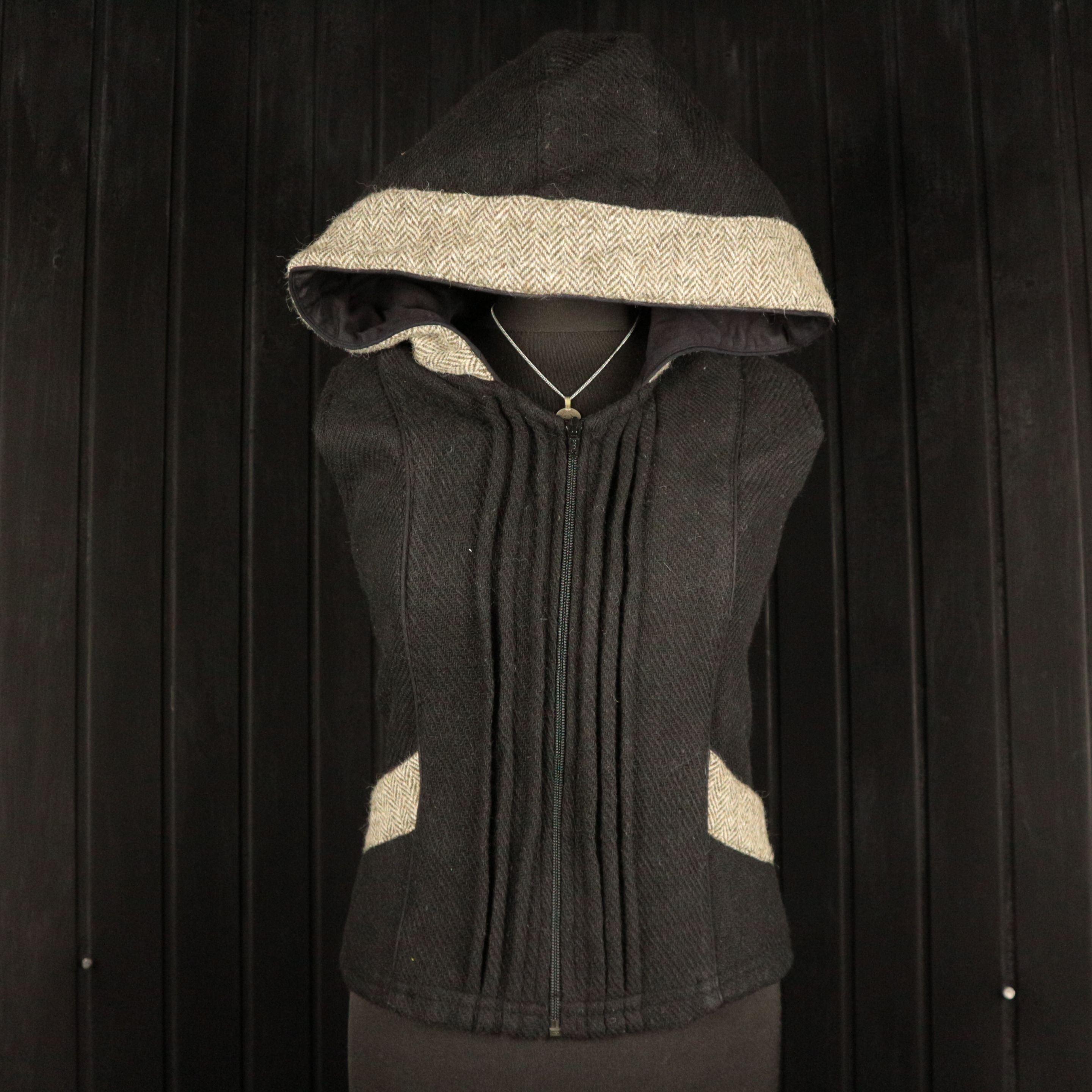 LISMORE Harris Tweed Hooded Corset Waistcoat