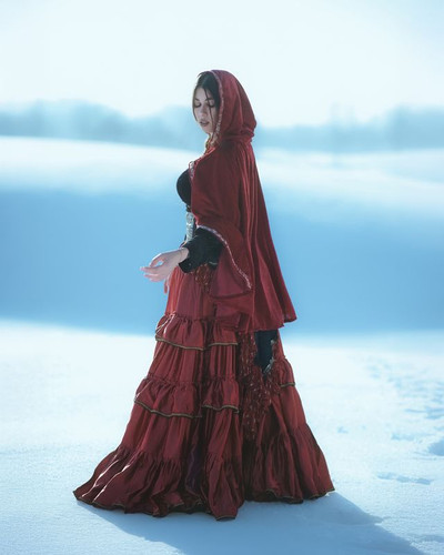 CRIMSON GHOST Moon-Veil Cape | Barocco Tribal