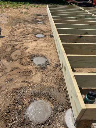 Flushed pier foundation for second floor deck renovation Point Pleasant, NJ