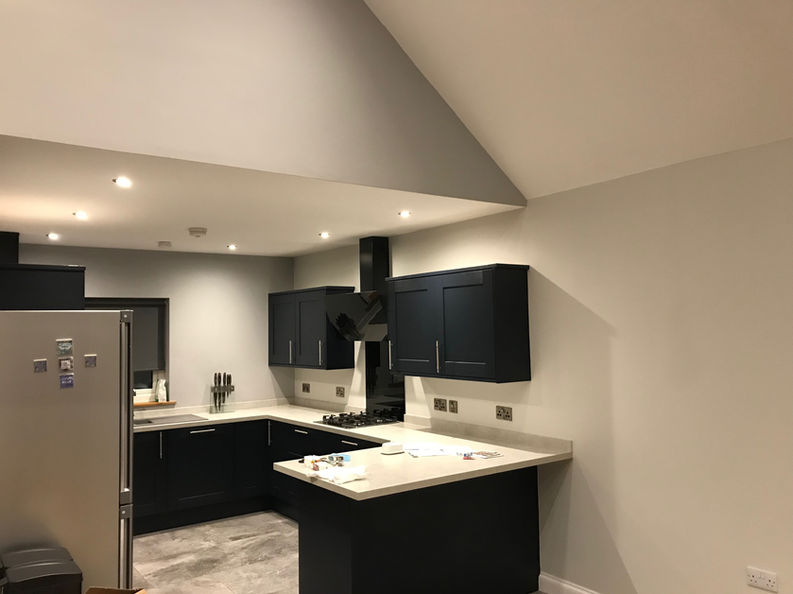 Kitchen & Living Area Painting Little Greene French Grey Darley Dale Matlock