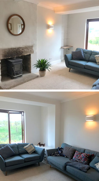 Front Room Painting Decorating Refurbishment, Lime Plastering Fireplace, Little Greene Slaked Lime, Youlgrave
