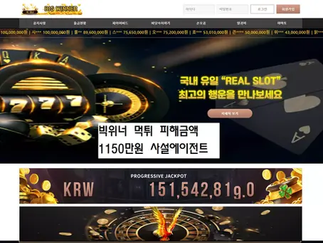 빅위너 먹튀 정보 공유 피해금액 1150만원 바다이야기 유형 빅위너 먹튀 검거