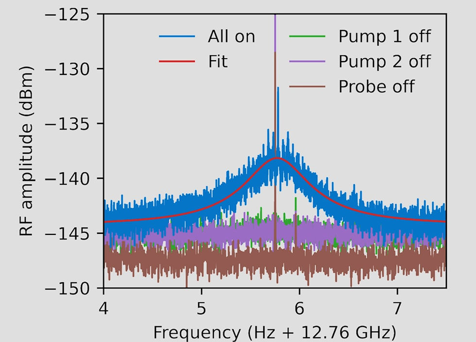 Measured BDG signal overlayed with a fit of the response