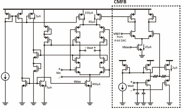 schematic of the transimpedance amplifier
