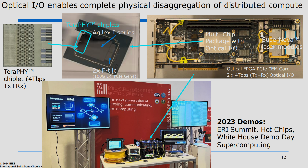 Optical I/O enables complete physical disaggregation of distributed computing
