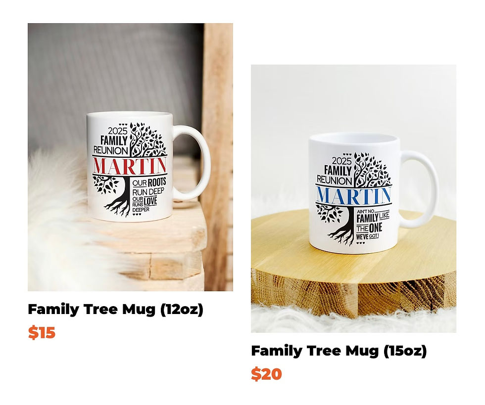 Mugs also available for purchase.