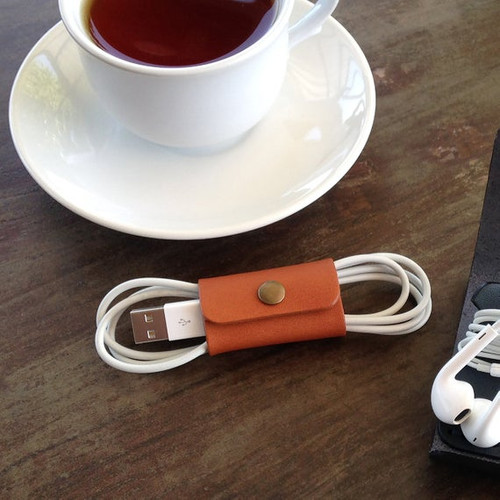 Leather cable wrap Greenies&Co