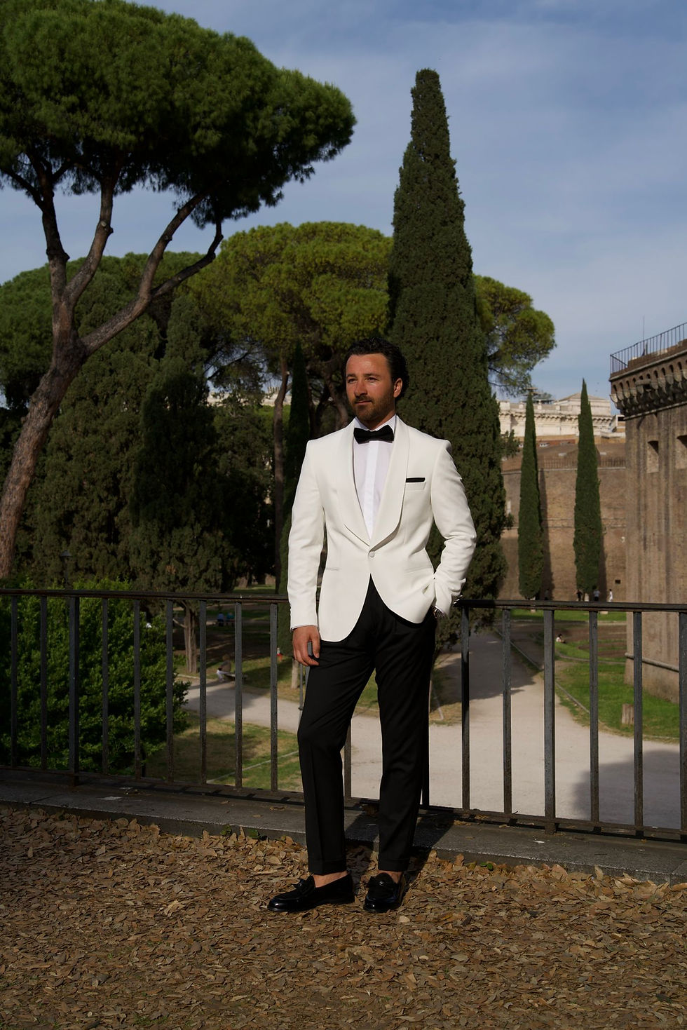Thumbnail: Single Button Tuxedo Groom Suit | White Tuxedo Suit