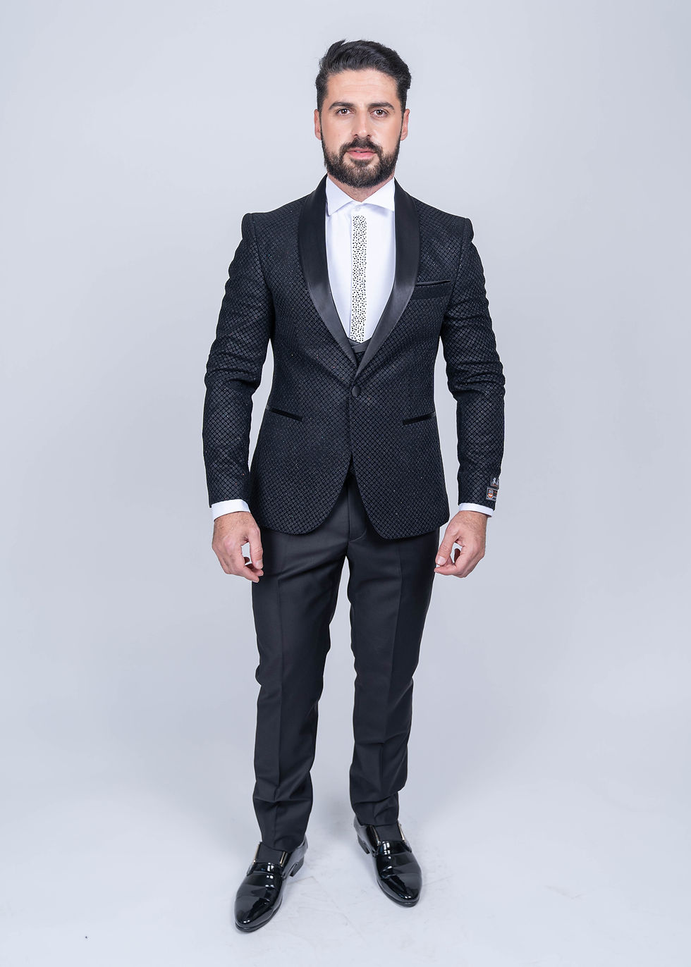 Thumbnail: Men's Tuxedo Wedding Suit 3 Piece Turkish Wedding Suit with Matching Bow Tie