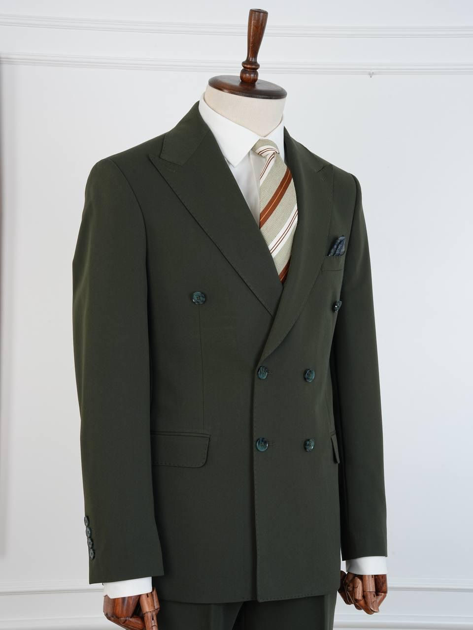 Thumbnail: Green Double Breasted Suit | Double Breasted Suit with Peak Lapel