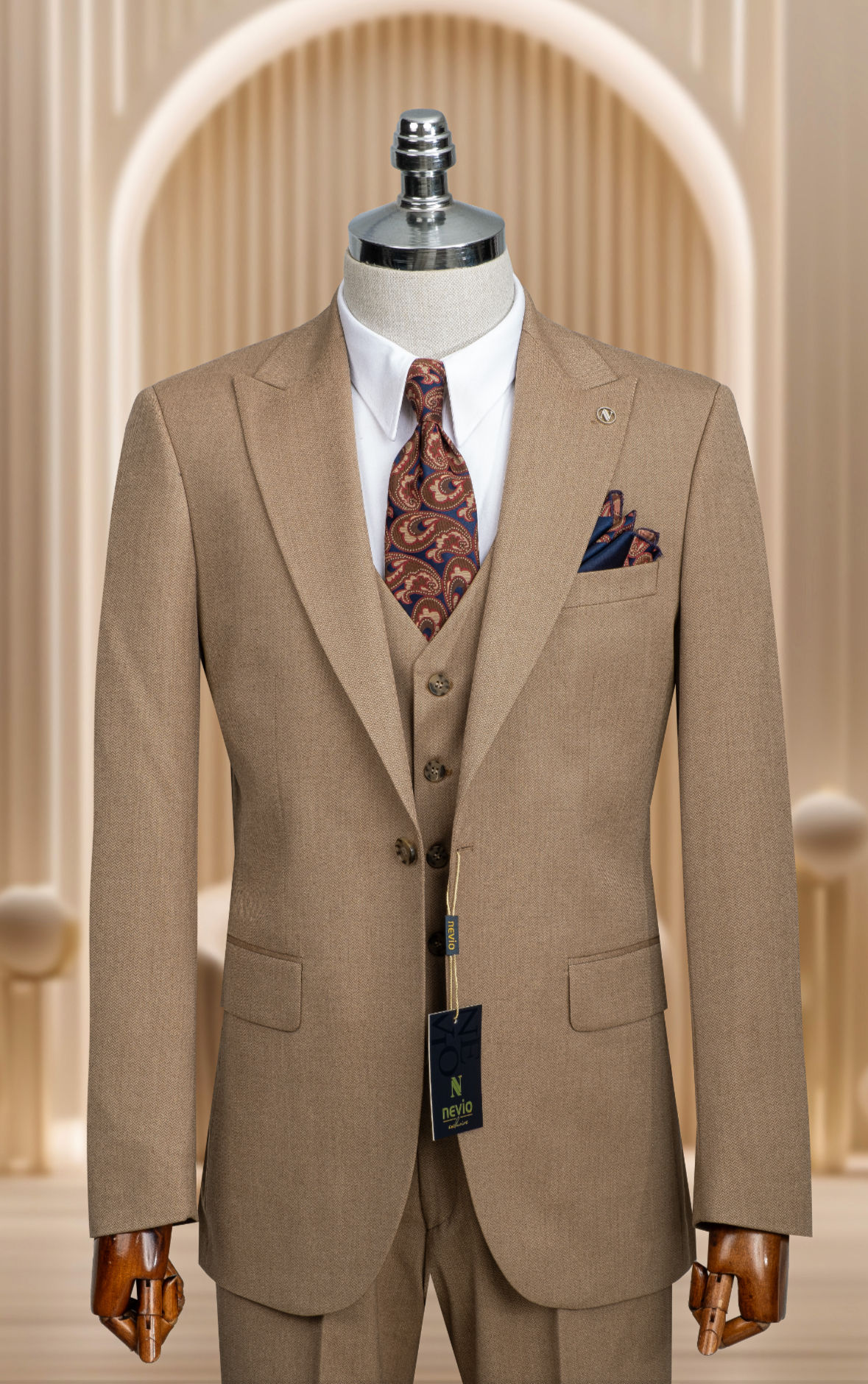 Camel Tan Suit | 3 Piece Suit with Vest