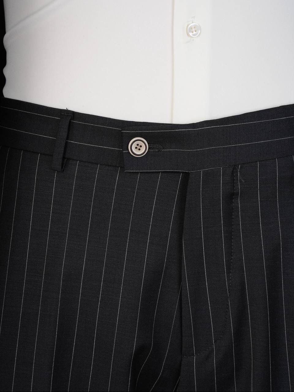 Thumbnail: Dark Grey Pinstripe Double Breasted Suit | Dark Grey Double Breasted Suit