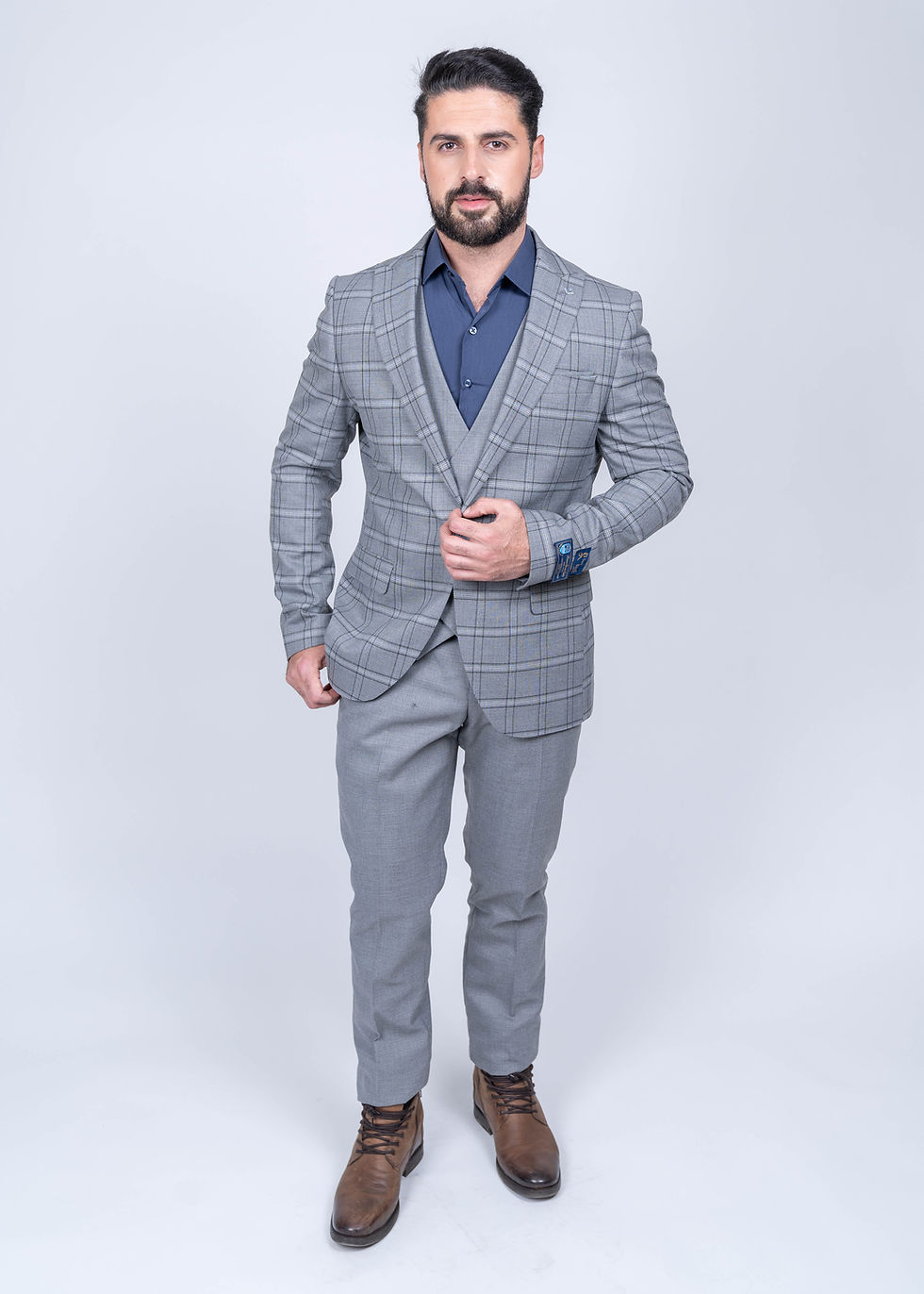 Thumbnail: Stripe Jacket 3 Piece Men's Turkish Suit