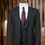 Thumbnail: Black Pinstripe 3 Piece Suit | Pinstripe Suit in Black