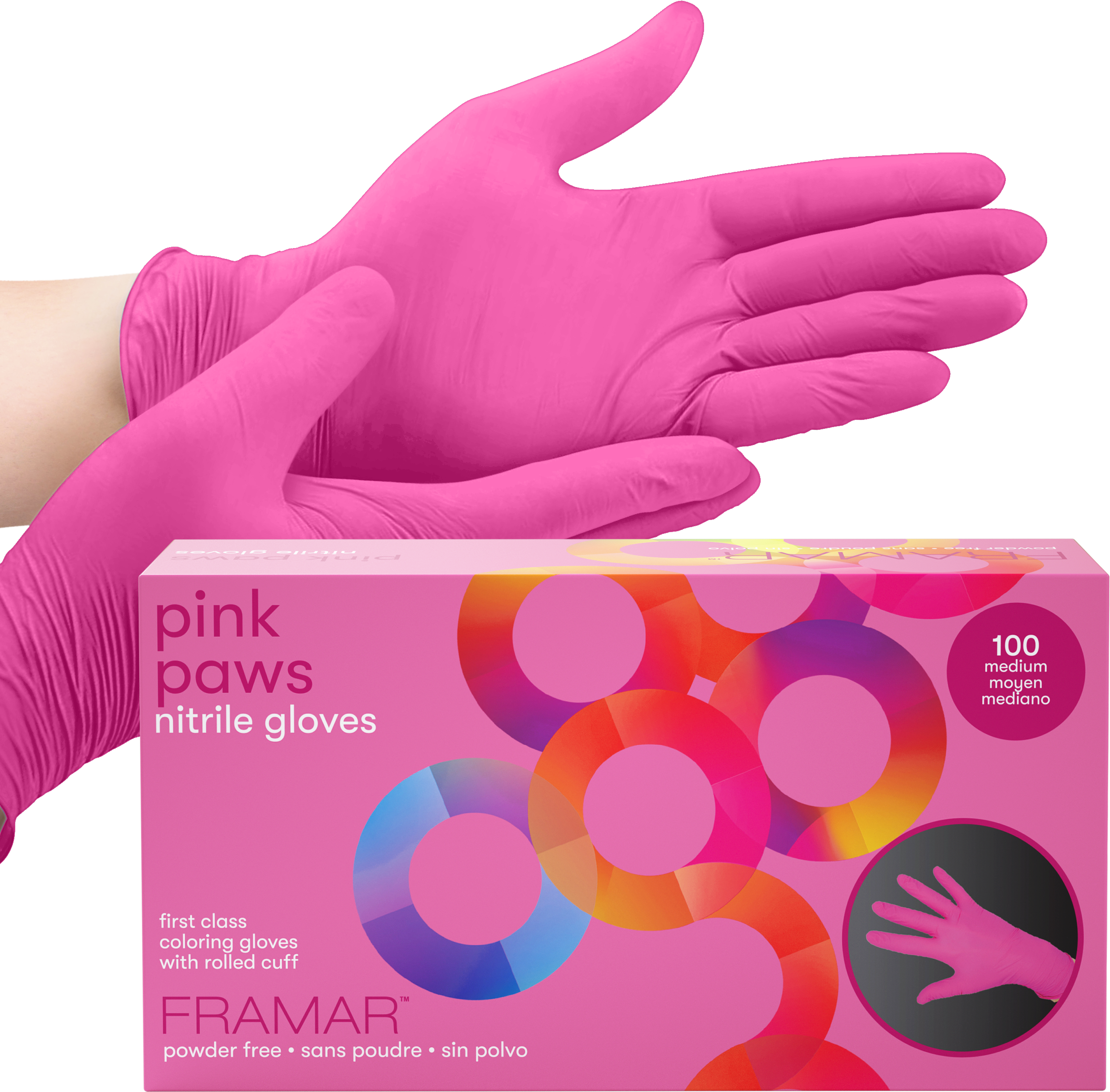 Pink Paws Nitrile Gloves - 100ct
