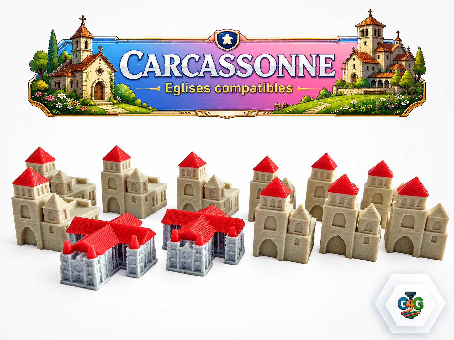 Carcassonne - Bâtiments – Églises & Cathédrales compatibles