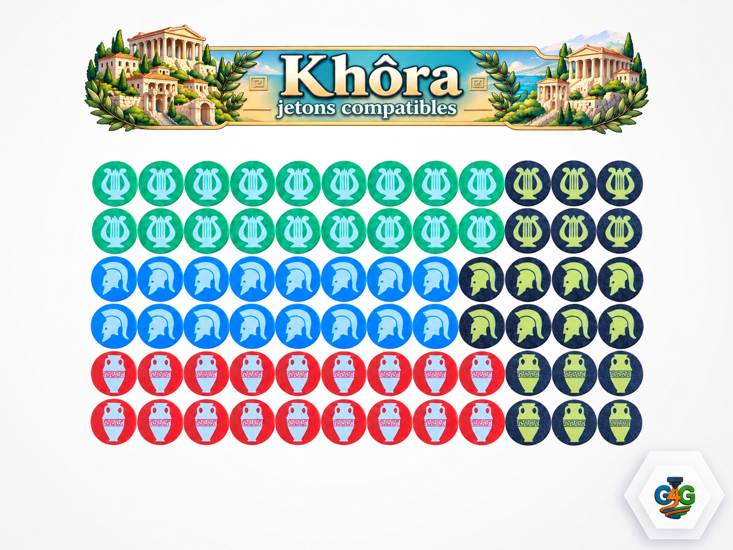 Khôra : L’Apogée d’un Empire - Jetons compatibles