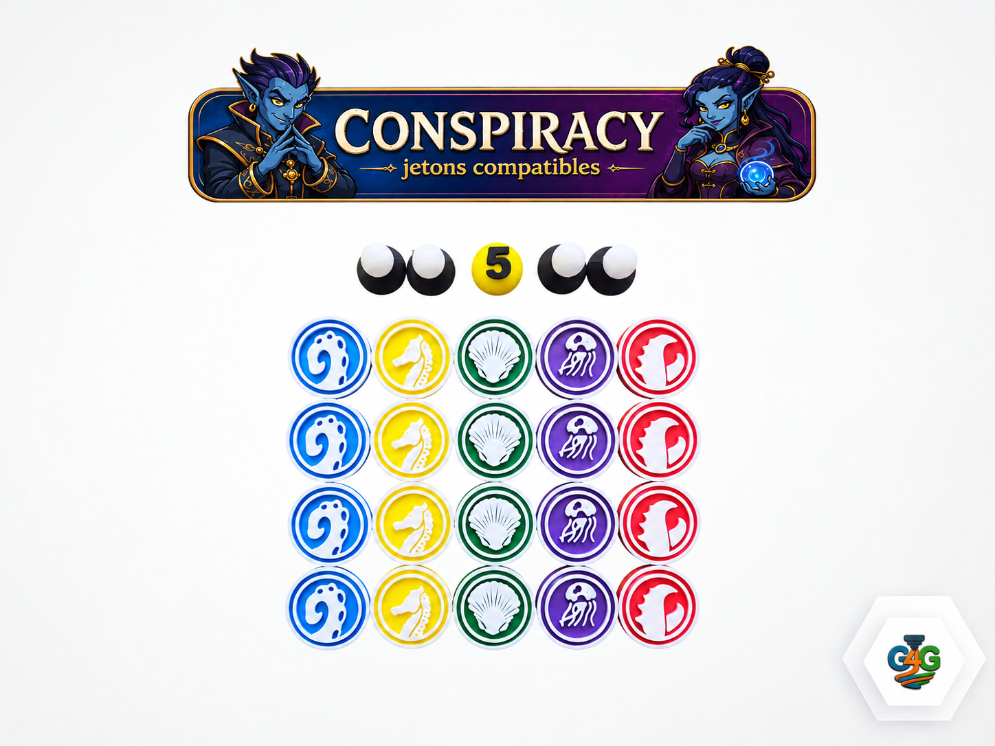 Conspiracy Abyss Universe - Jetons compatibles