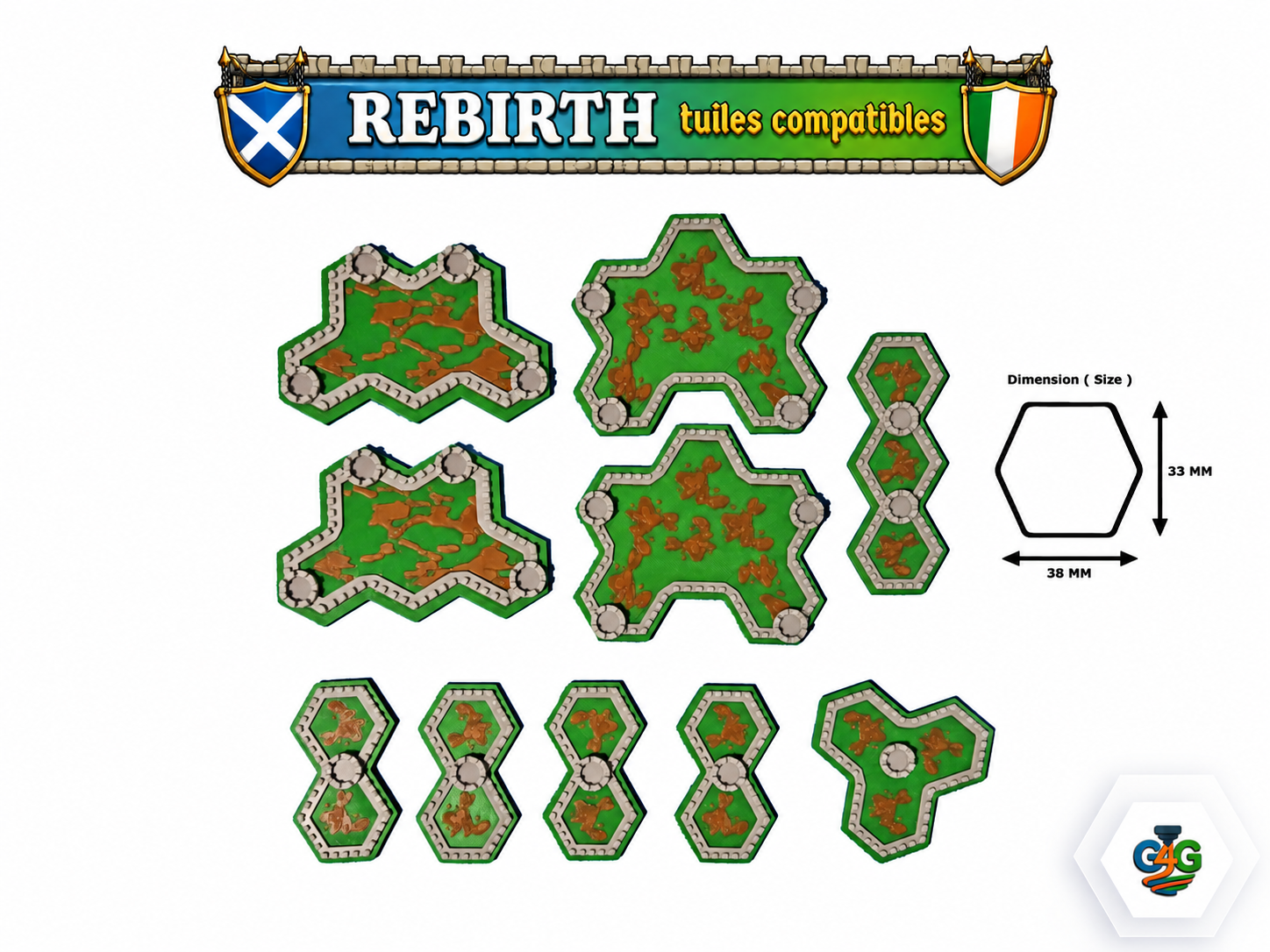 Rebirth - Tuiles compatibles - Mode 2 Joueurs (Irlande & Écosse)