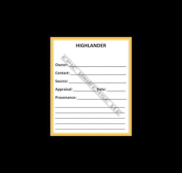 Thumbnail: Custom Made 2-Inch 2003 Highlander Trading Card Album Bind