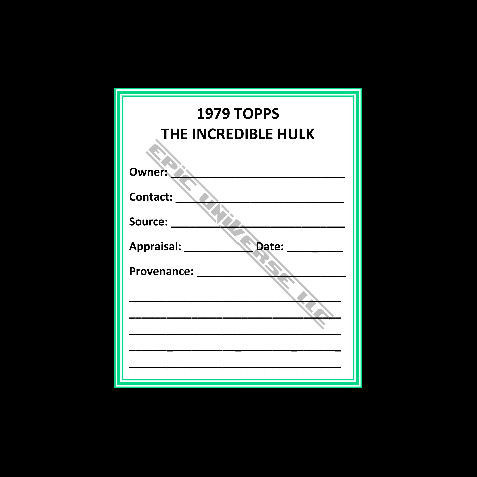 Thumbnail: Custom Made 1-Inch 1979 The Incredible Hulk Trading Card Album Binder