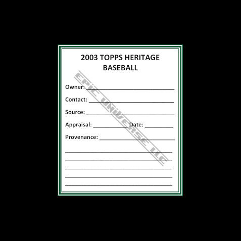 Thumbnail: Custom Made 1-Inch 2003 Topps Heritage Baseball Trading Card Album Binder
