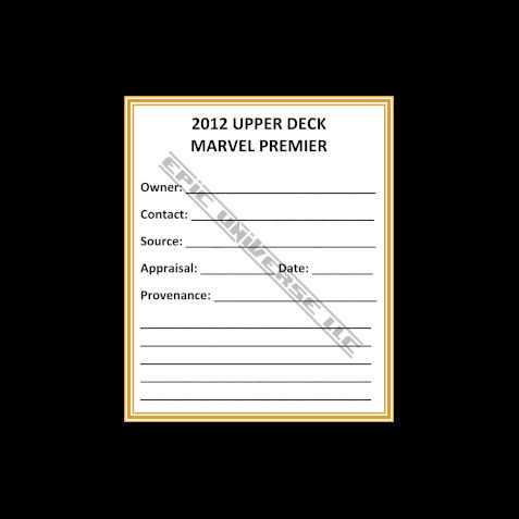 Thumbnail: Custom Made 1-Inch 2012 Marvel Premier Trading Card Album Binder