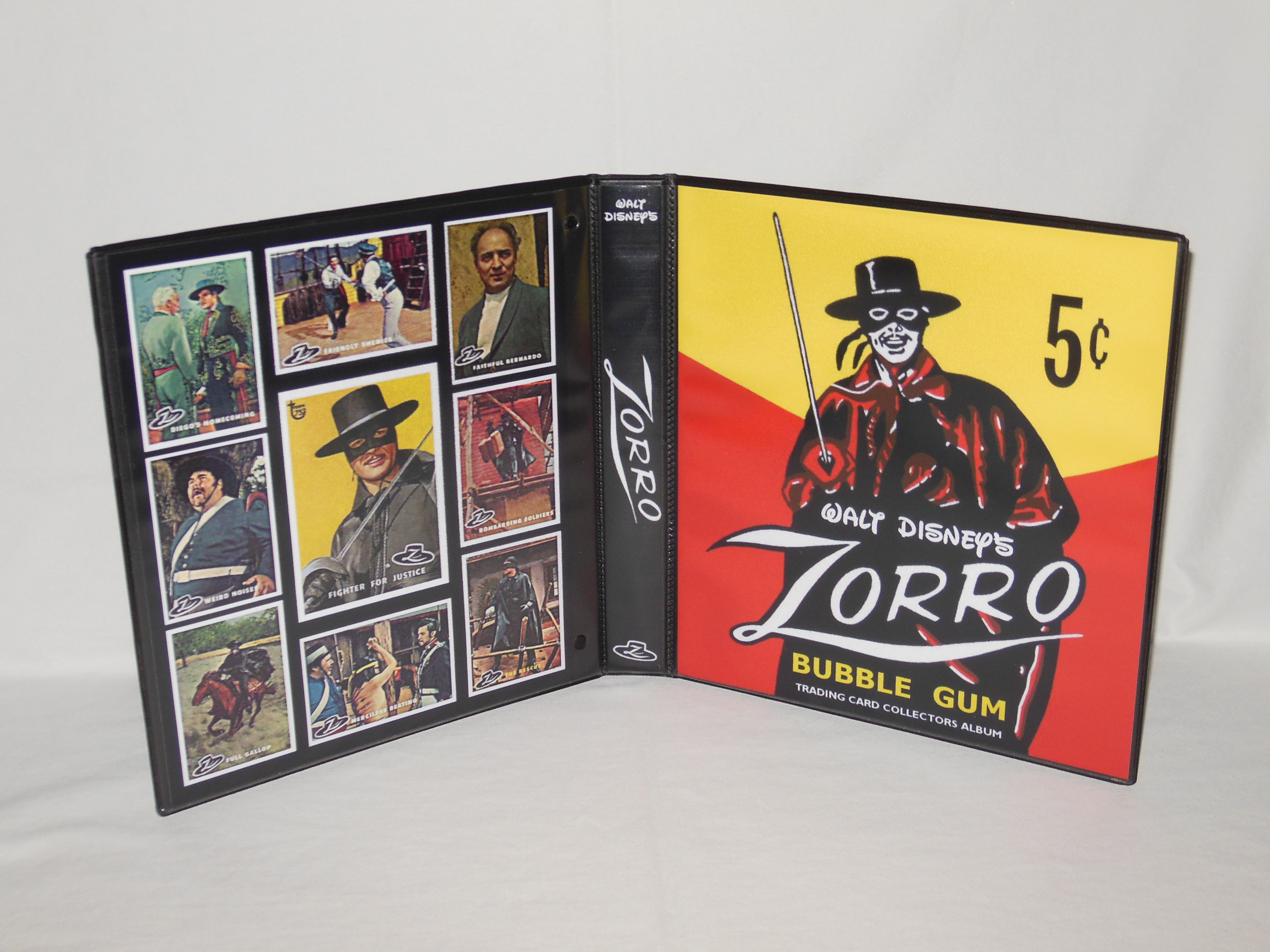 Custom Made 1-Inch 1958 Zorro Trading Card Album Binder